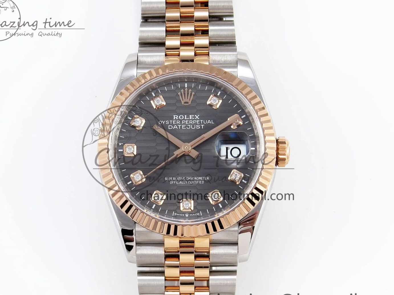 VS3235 Steel 1:1 126231 Diamonds SS DateJust Textured VSF 36 Bracelet on Dial 904L Edition Jubilee RG Gray Best 0128